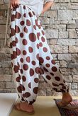 Basso Big Dot Balloon Cuff Pant White & Chocolate